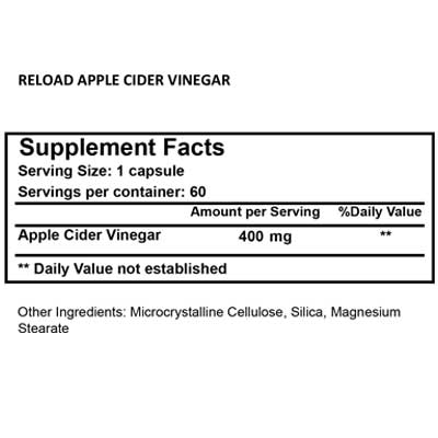 Reload Apple Cider Vinegar Nutritional Information