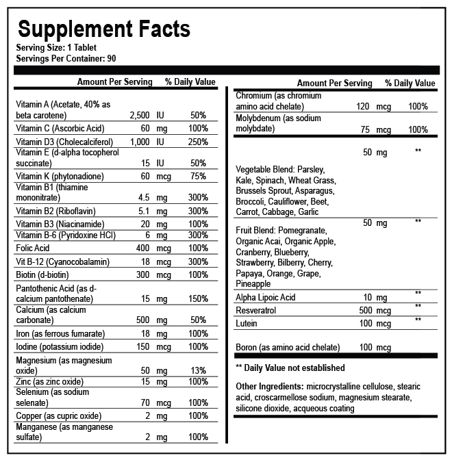 Reload Women Nutritional Information